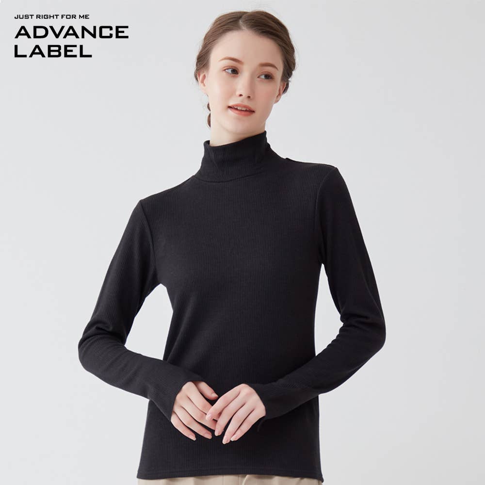 【発熱リブニット】ハイネック長袖【SALE】